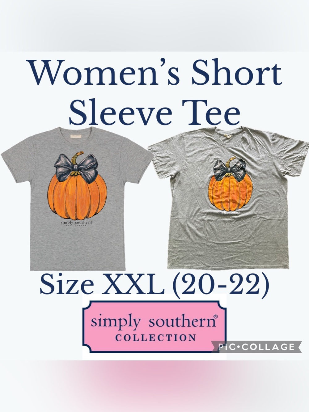 Simply Southern Short Sleeve Adult Fall Pumpkin T Shirt Women’s Size XXL(20-22)